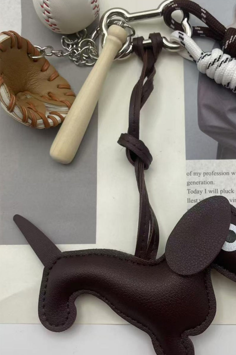 Baseball Stitch Leather Charm – Handmade Braided Bag Accent - NeoKira Unlimited