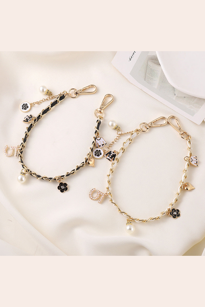 Luxury Pearl & Leather Chain Strap – Designer-Inspired Bag Charm - NeoKira Unlimited