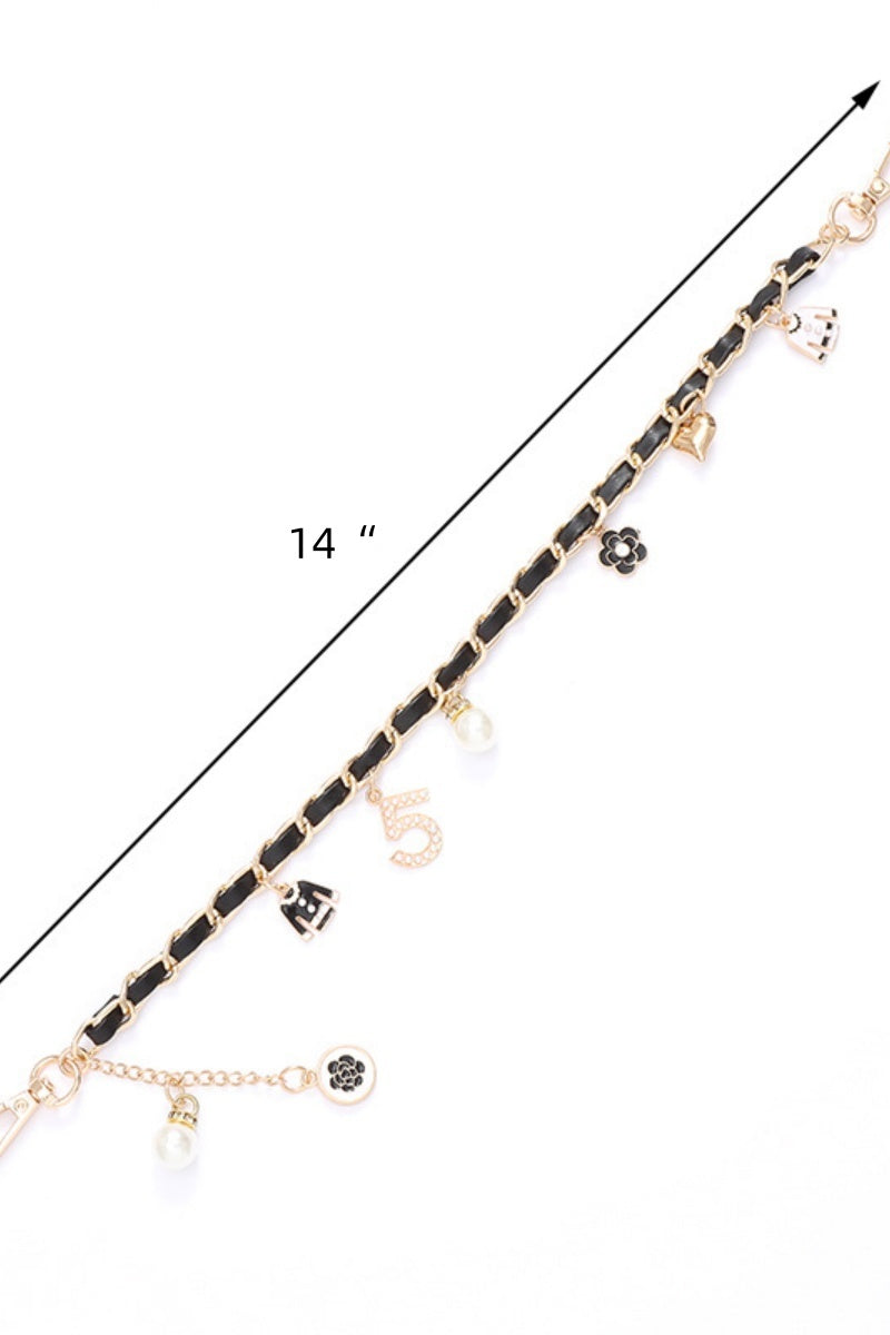 Luxury Pearl & Leather Chain Strap – Designer-Inspired Bag Charm - NeoKira Unlimited