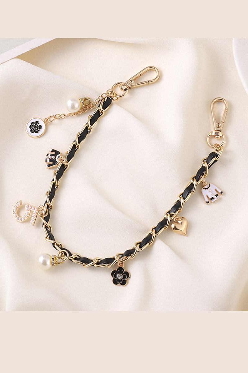 Luxury Pearl & Leather Chain Strap – Designer-Inspired Bag Charm - NeoKira Unlimited