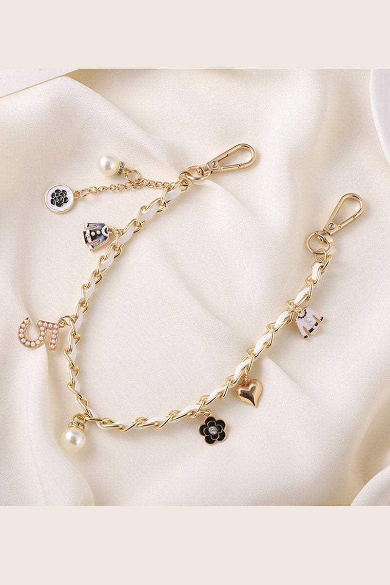 Luxury Pearl & Leather Chain Strap – Designer-Inspired Bag Charm - NeoKira Unlimited