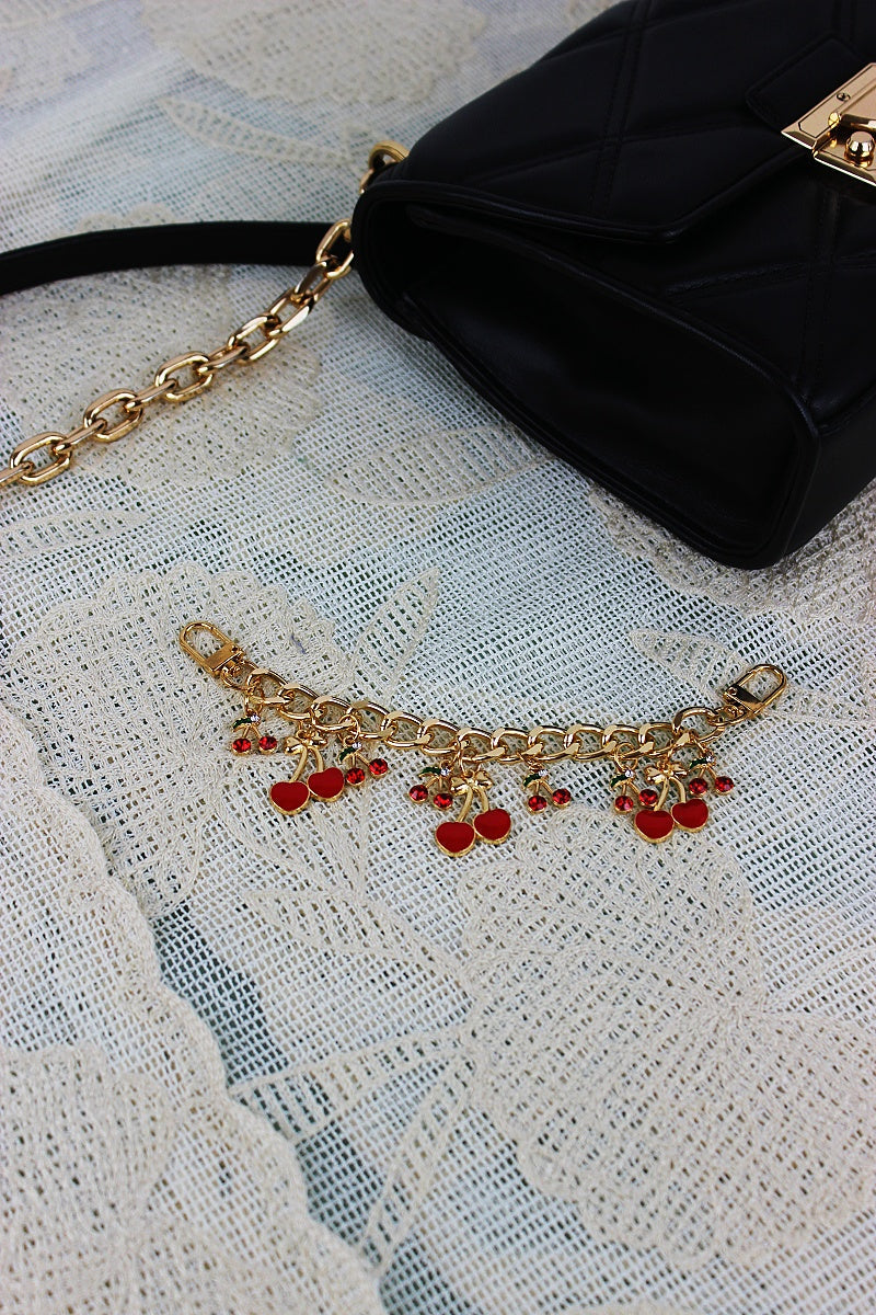 Cherry Charm Crossbody Strap – Adjustable Chain Bag Handle - NeoKira Unlimited