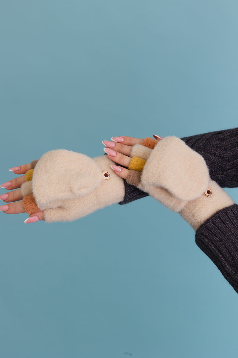 Rainbow Tip Convertible Gloves - Cute Winter Essential 🌈