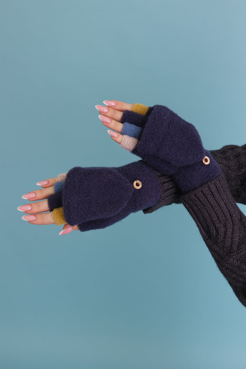 Rainbow Tip Convertible Gloves - Cute Winter Essential - NeoKira Unlimited