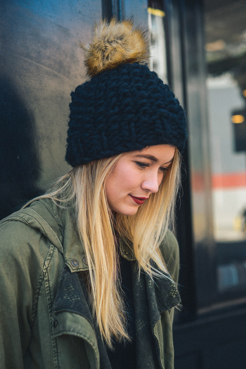 Best-Selling Oversize Chunky Pom Beanie - NeoKira Unlimited