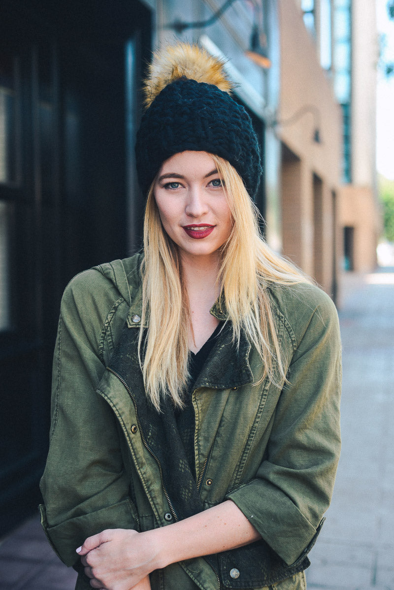 Best-Selling Oversize Chunky Pom Beanie - NeoKira Unlimited
