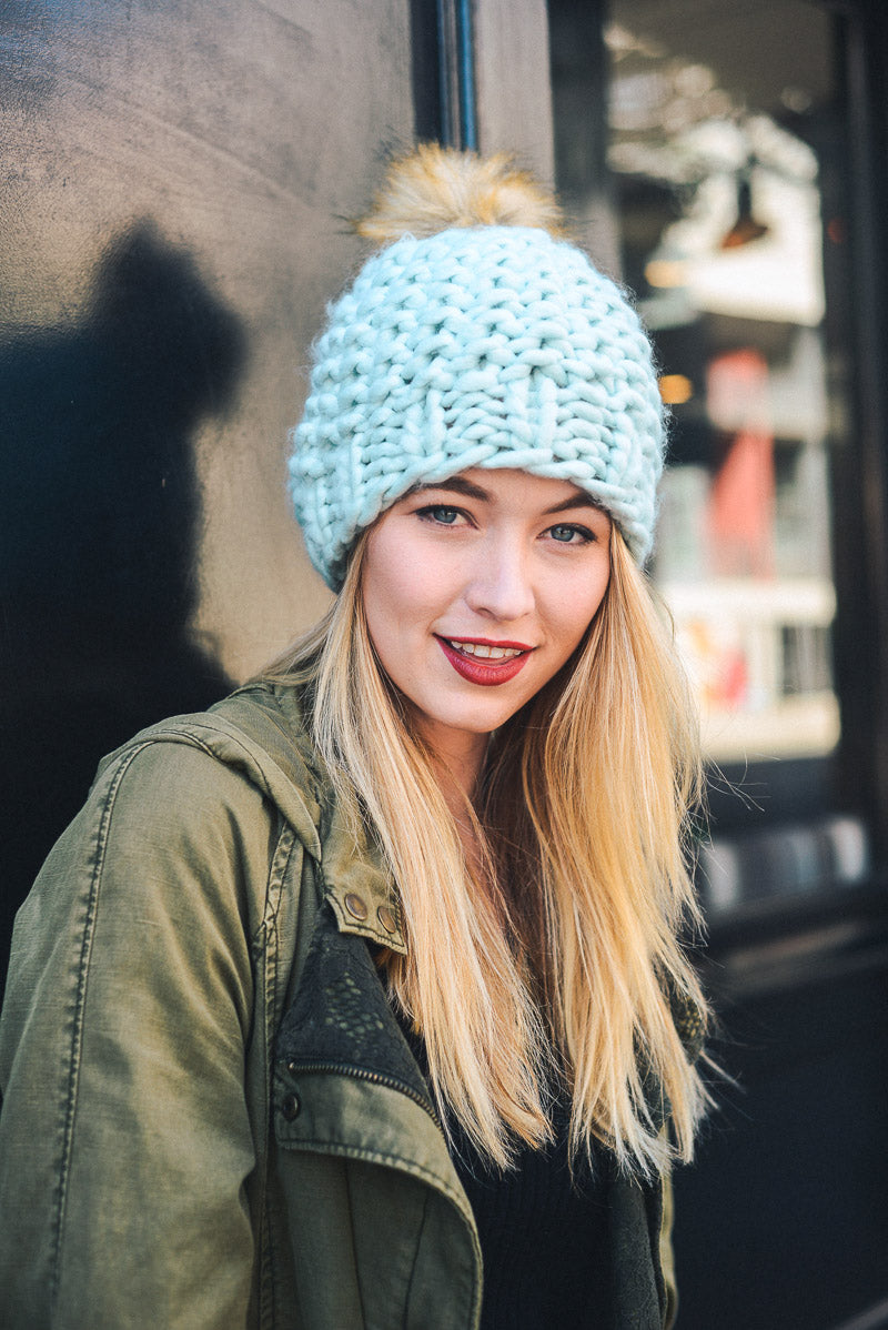 Best-Selling Oversize Chunky Pom Beanie - NeoKira Unlimited