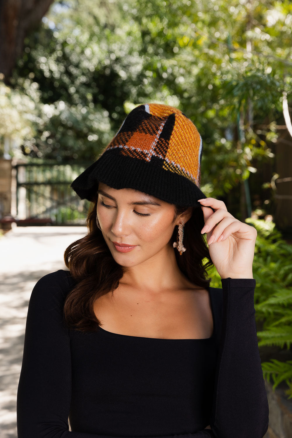 Plaid Bucket Hat Beanie Cozy Stylish Winter Look 🧶🧢 - NeoKira Unlimited