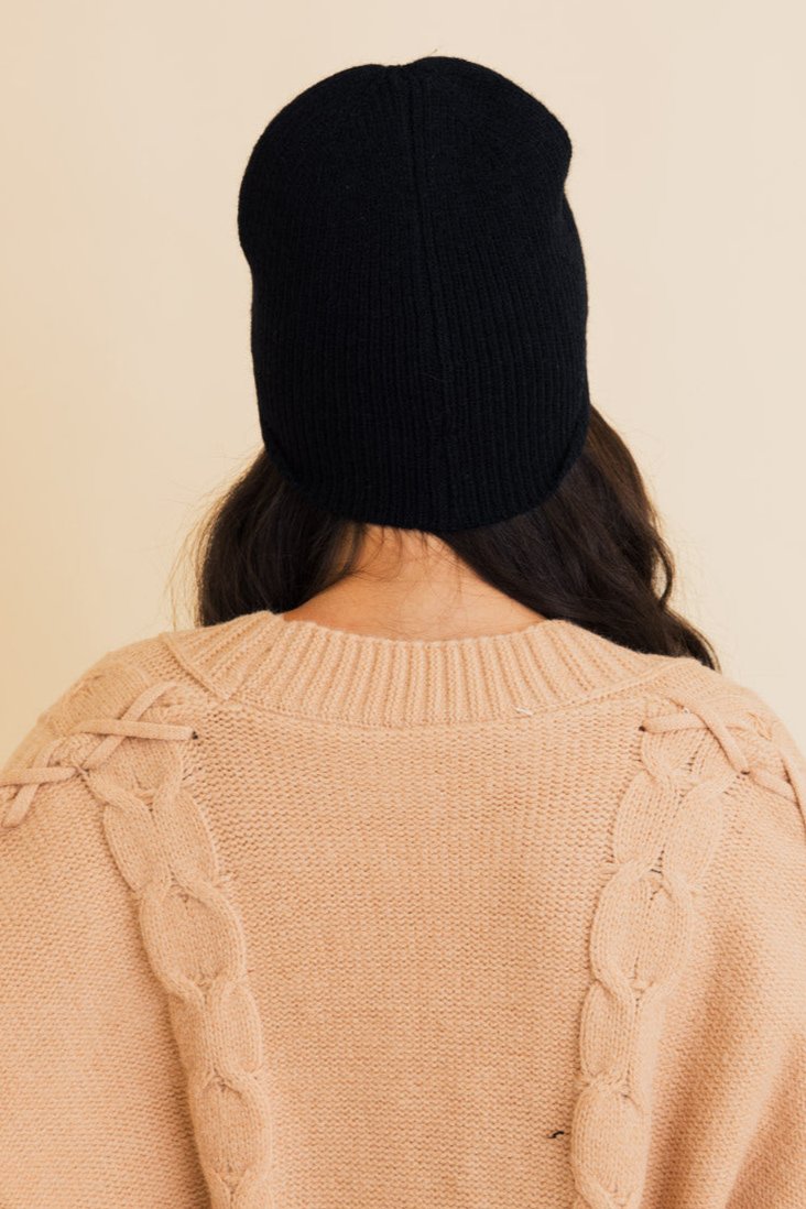 Frosty Front Fold Snuggle Ribbed Beanie - NeoKira Unlimited