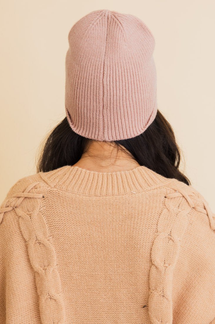 Frosty Front Fold Snuggle Ribbed Beanie - NeoKira Unlimited