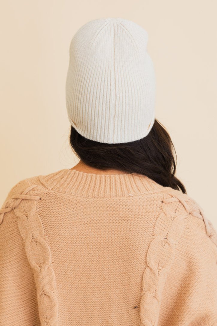 Frosty Front Fold Snuggle Ribbed Beanie - NeoKira Unlimited