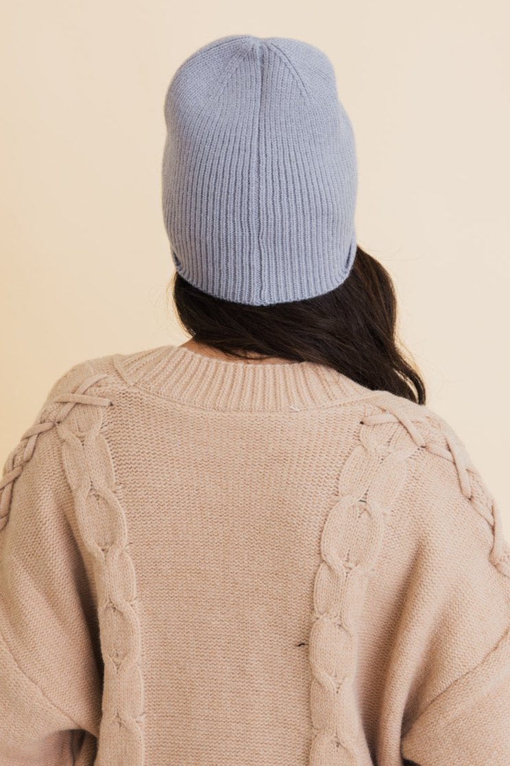 Frosty Front Fold Snuggle Ribbed Beanie - NeoKira Unlimited