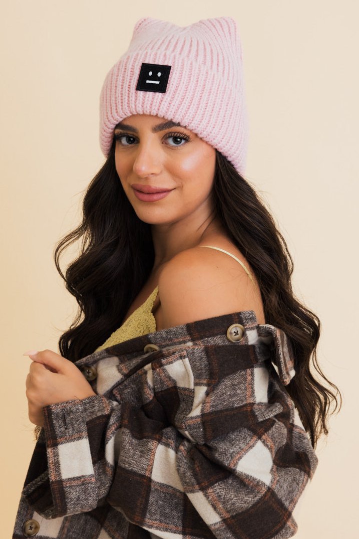 Chill Vibes Soft Ribbed Square Top Beanie - NeoKira Unlimited