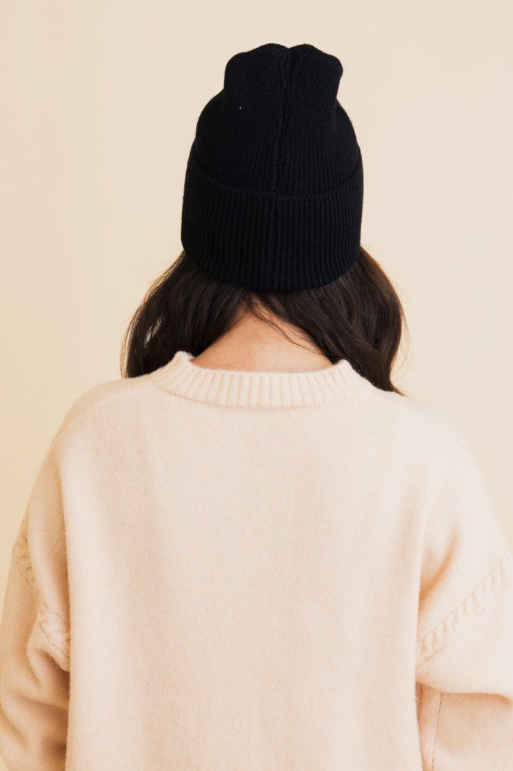 Square Sparkle Smiles Ribbed Beanie - NeoKira Unlimited