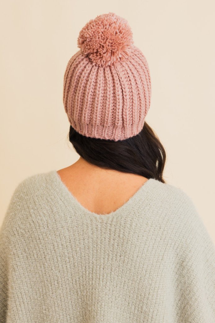 Chunky Cable Knit Pom Beanie - NeoKira Unlimited