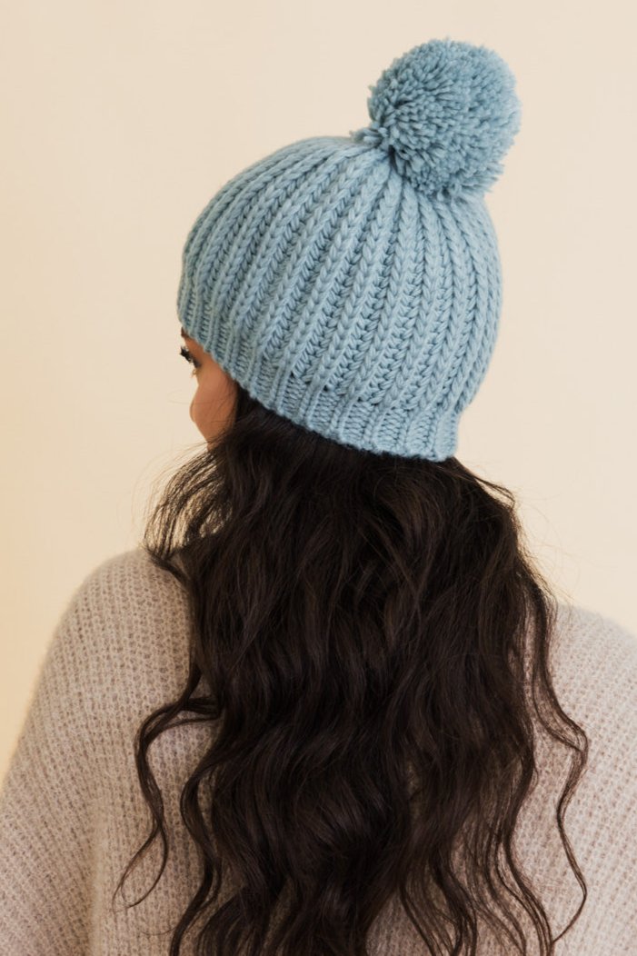 Chunky Cable Knit Pom Beanie - NeoKira Unlimited