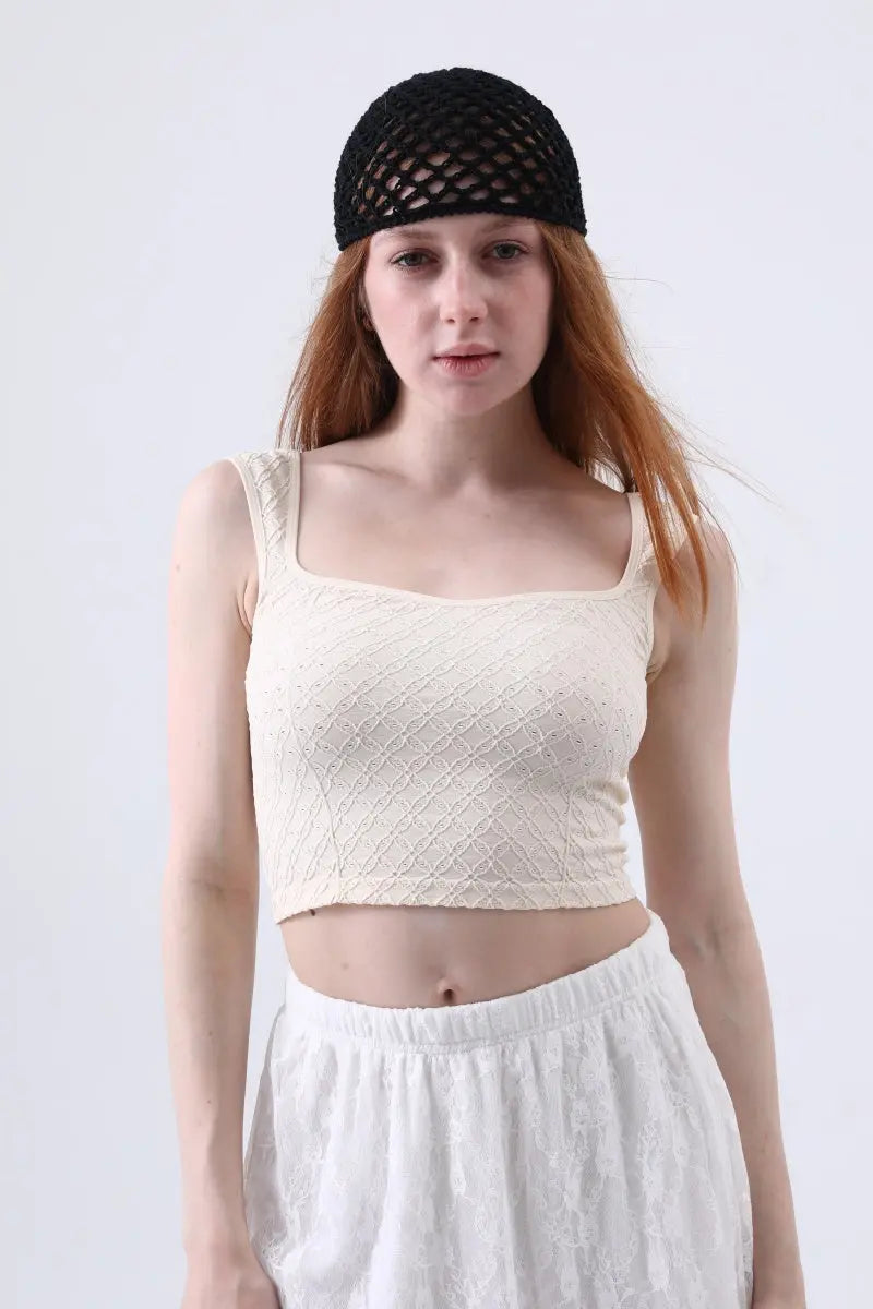 Vintage Hollow Out Crochet Mesh Beanie – Retro Knit Head Wrap - NeoKira Unlimited