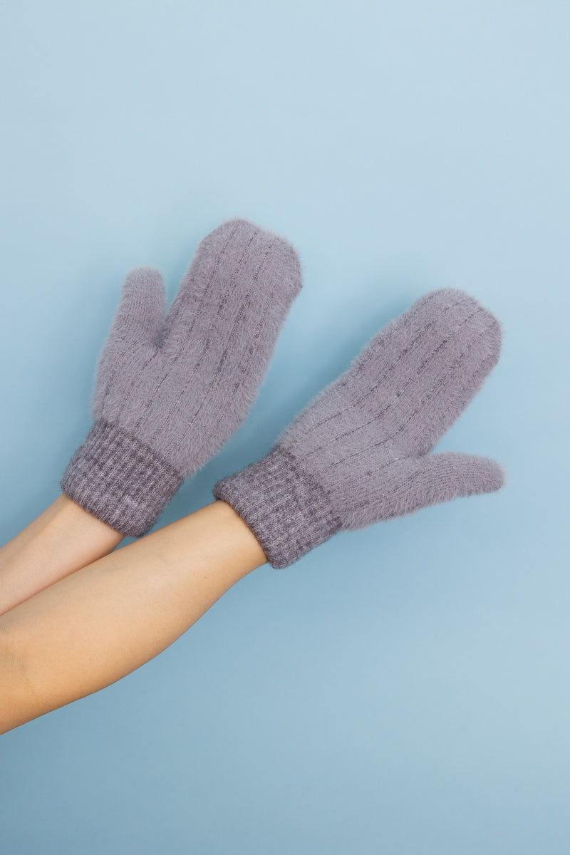 Plush Pastel Fuzzy Winter Mittens - NeoKira Unlimited