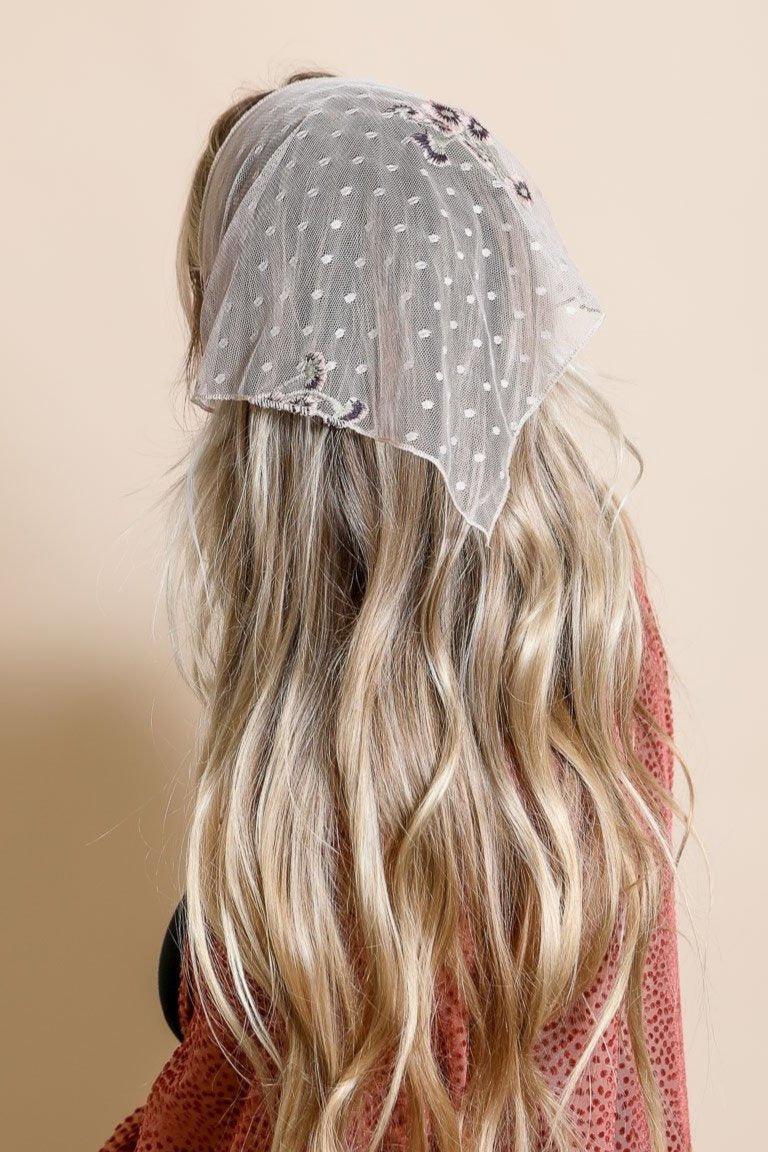 Tulle Lace Poppy Headscarf - NeoKira Unlimited