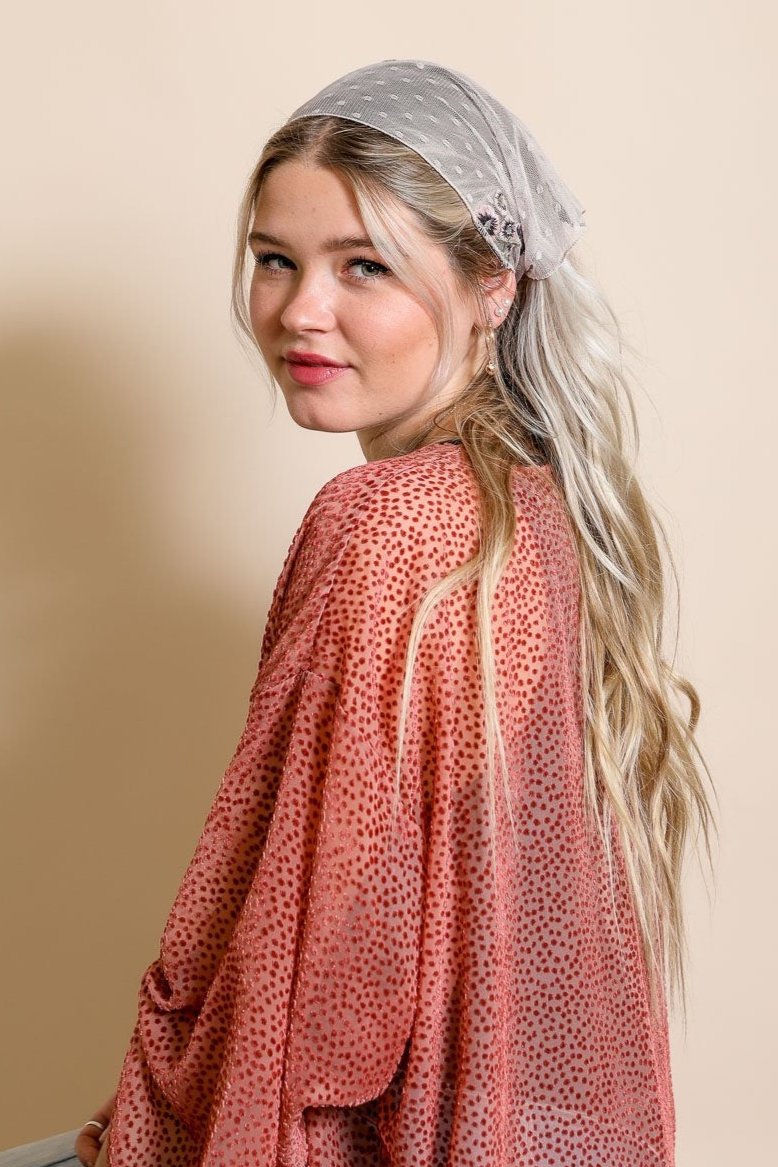Tulle Lace Poppy Headscarf - NeoKira Unlimited