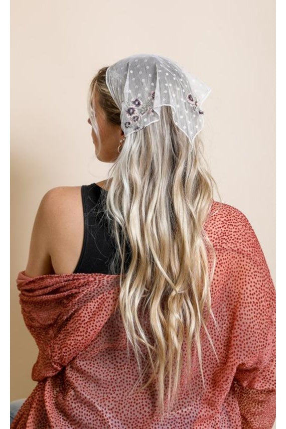 Tulle Lace Poppy Headscarf Headwrap Leto Collection   