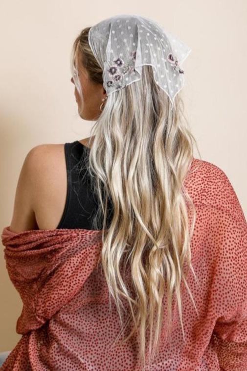 Tulle Lace Poppy Headscarf - NeoKira Unlimited