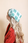 Triangle Flannel Head Scarf Bandanas Leto Collection Green  