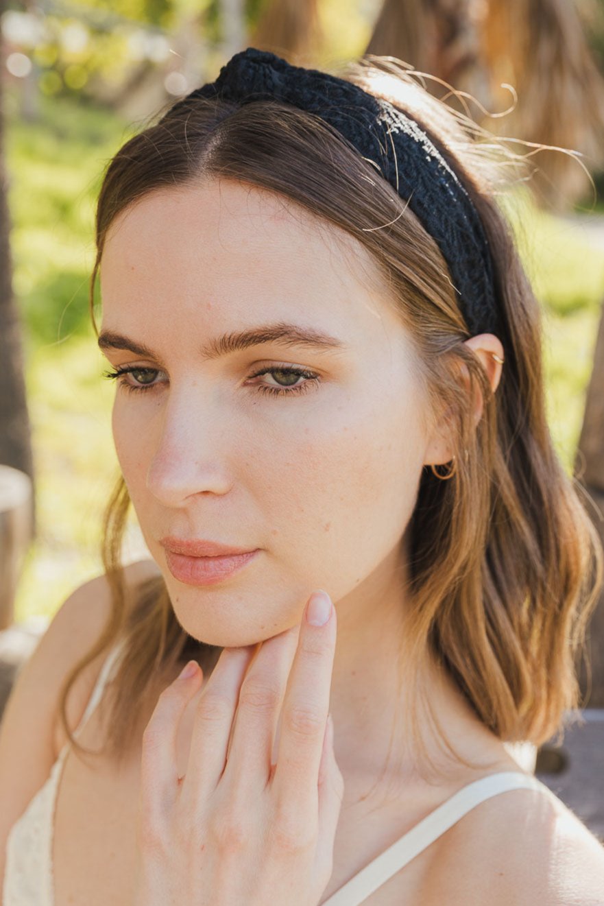 Embroidered Floral Vine Headband Headbands Leto Collection   