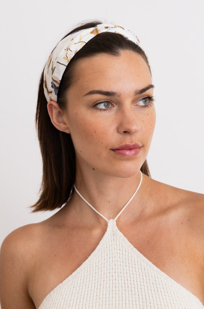 Secret Garden Satin Smooth Floral Headband 🌼 Headbands Leto Collection Ivory  