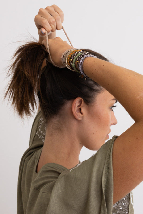 Retro Bohemian Stackable Hair Tie Bracelet Set - NeoKira Unlimited