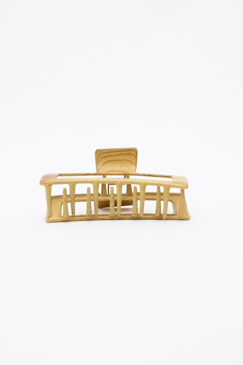 Retro Wood Print Hair Claw Clip – Stylish & Durable - NeoKira Unlimited