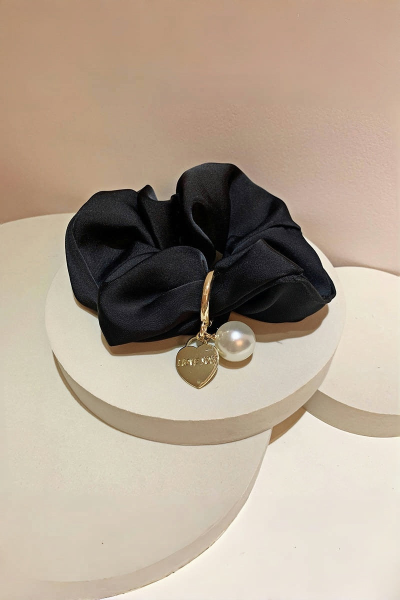 Solid Satin Scrunchies – Detachable Chain Accent - NeoKira Unlimited