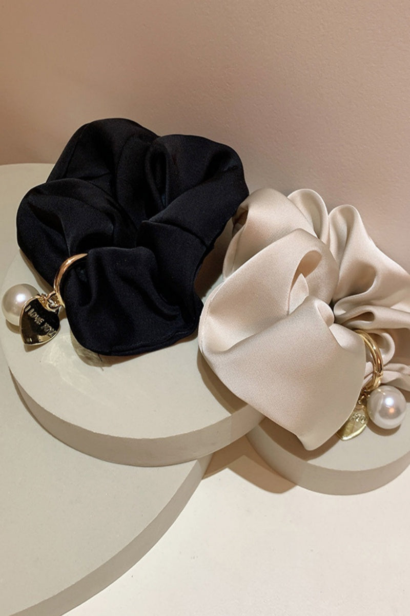 Solid Satin Scrunchies – Detachable Chain Accent - NeoKira Unlimited