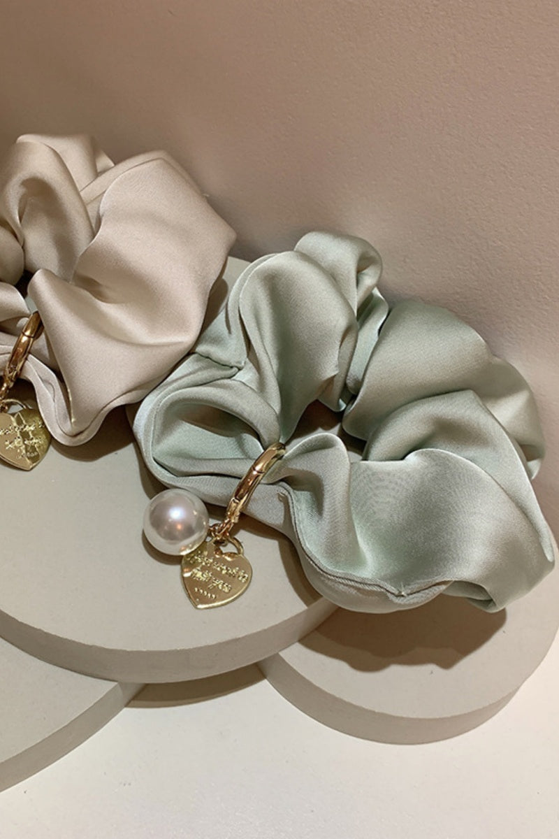 Solid Satin Scrunchies – Detachable Chain Accent - NeoKira Unlimited