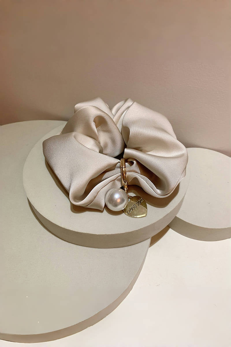 Solid Satin Scrunchies – Detachable Chain Accent - NeoKira Unlimited