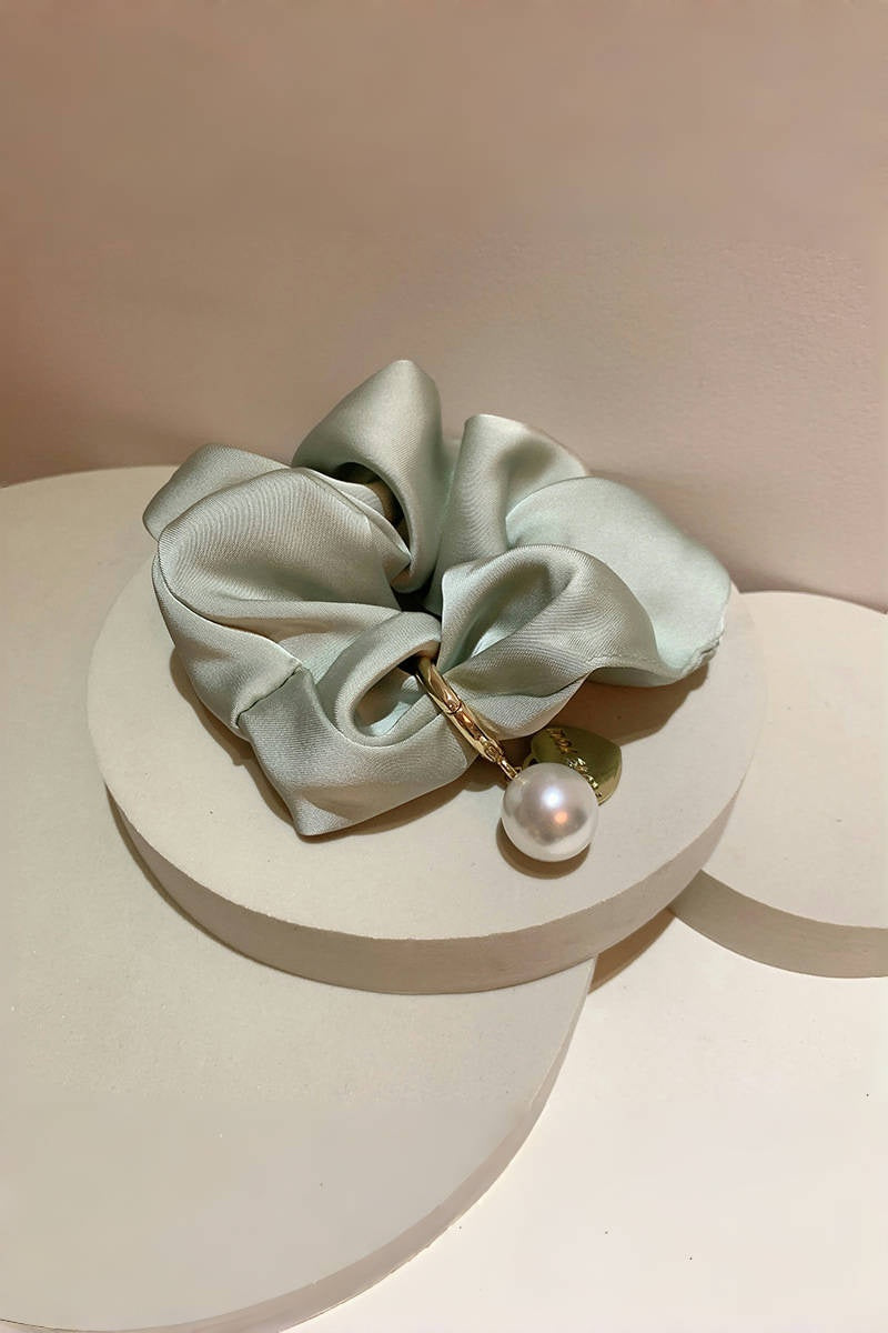 Solid Satin Scrunchies – Detachable Chain Accent - NeoKira Unlimited