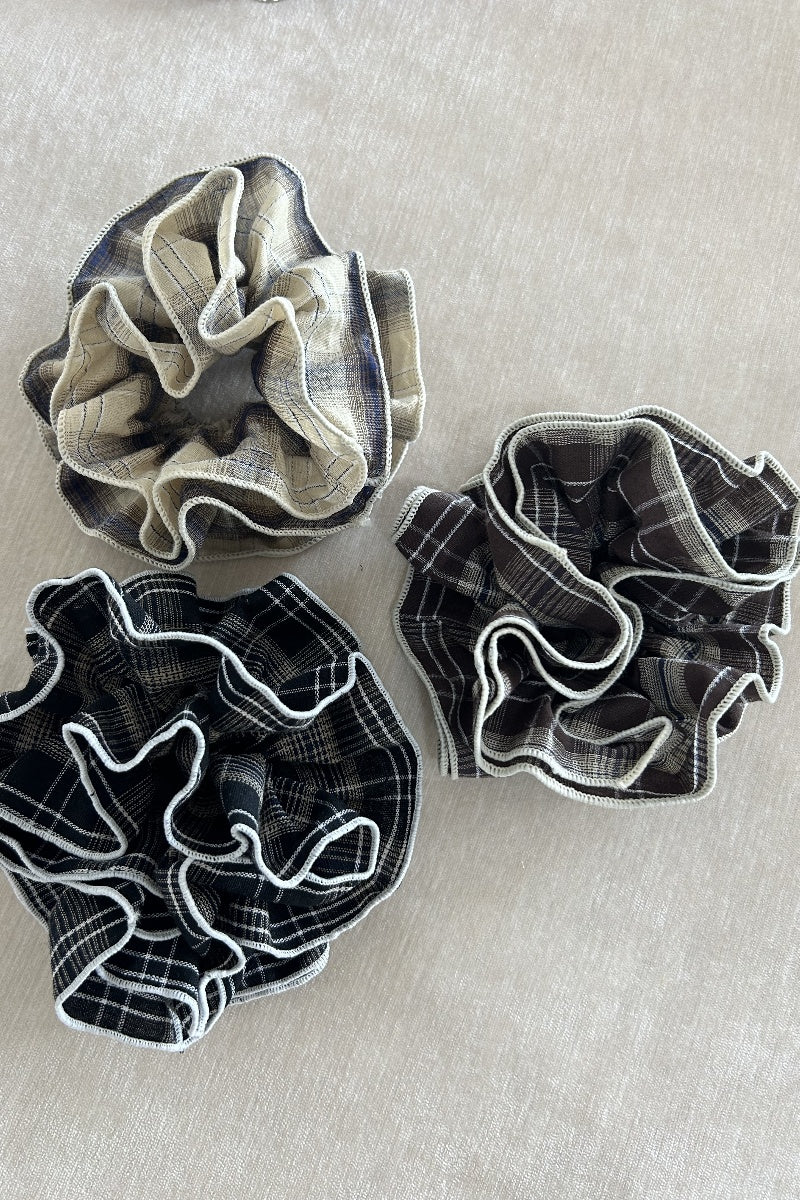 Vintage Stripe Double-Layer Scrunchie – Extra-Large Hair Tie for Women - NeoKira Unlimited