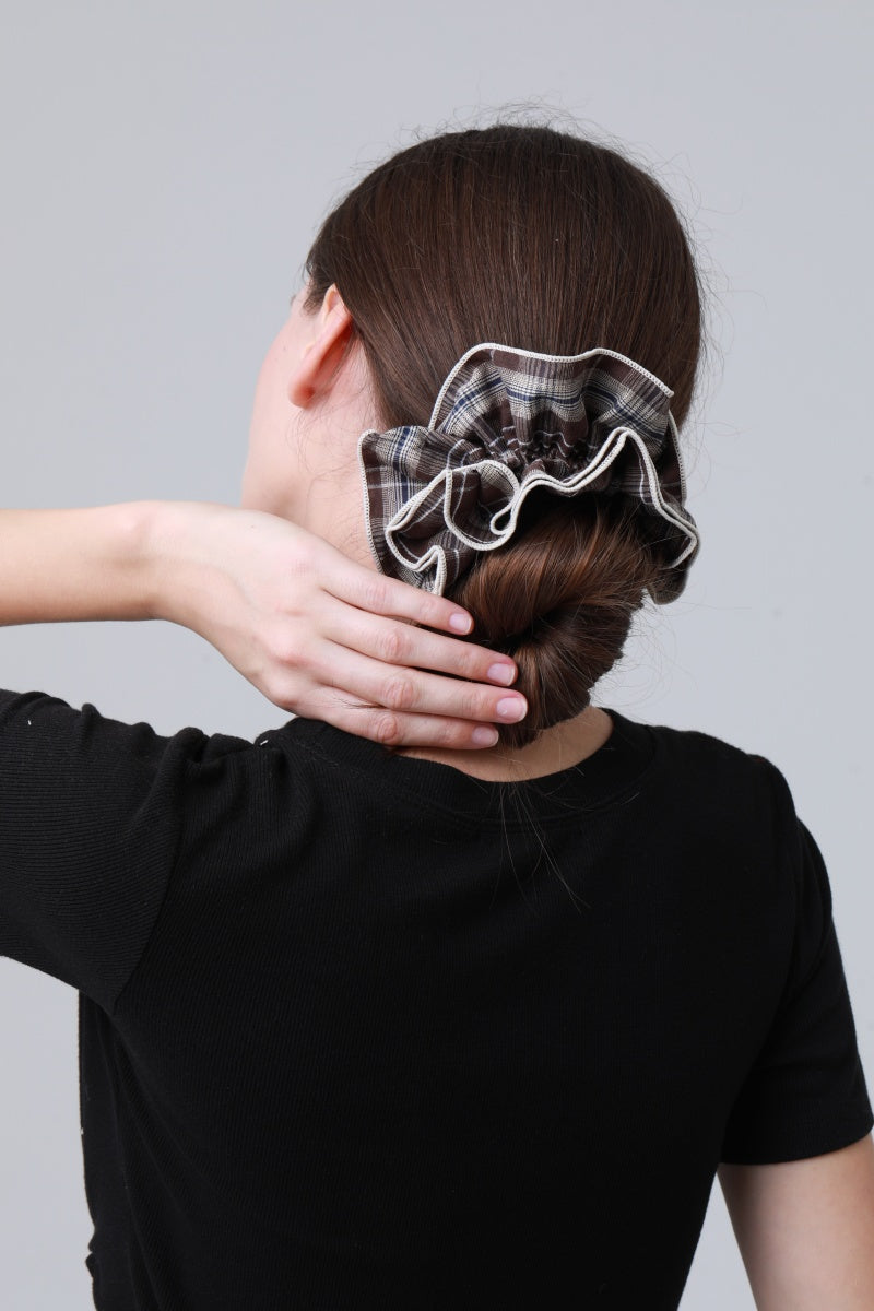Vintage Stripe Double-Layer Scrunchie – Extra-Large Hair Tie for Women - NeoKira Unlimited