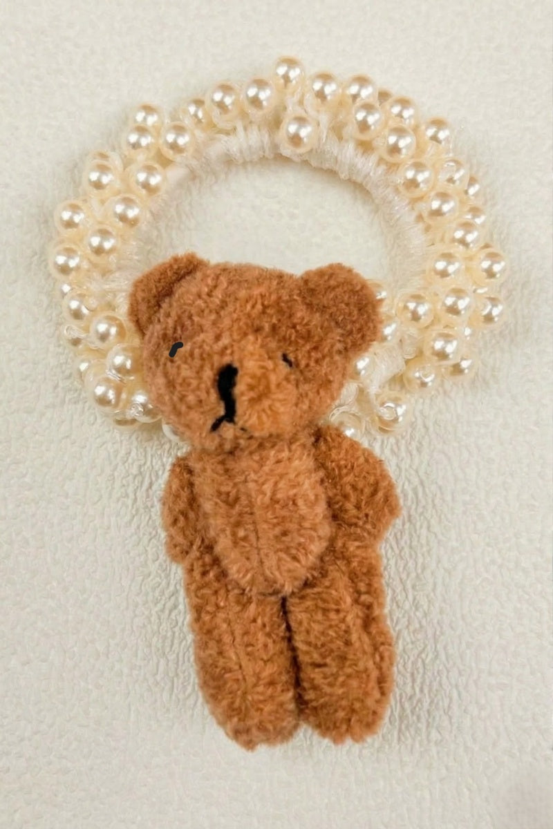 Cute Bear Pearl Scrunchie – Everyday Hair Charm - NeoKira Unlimited
