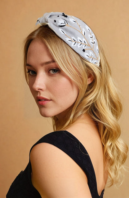 Floral Fun Monochrome Headband Headbands Leto Collection   