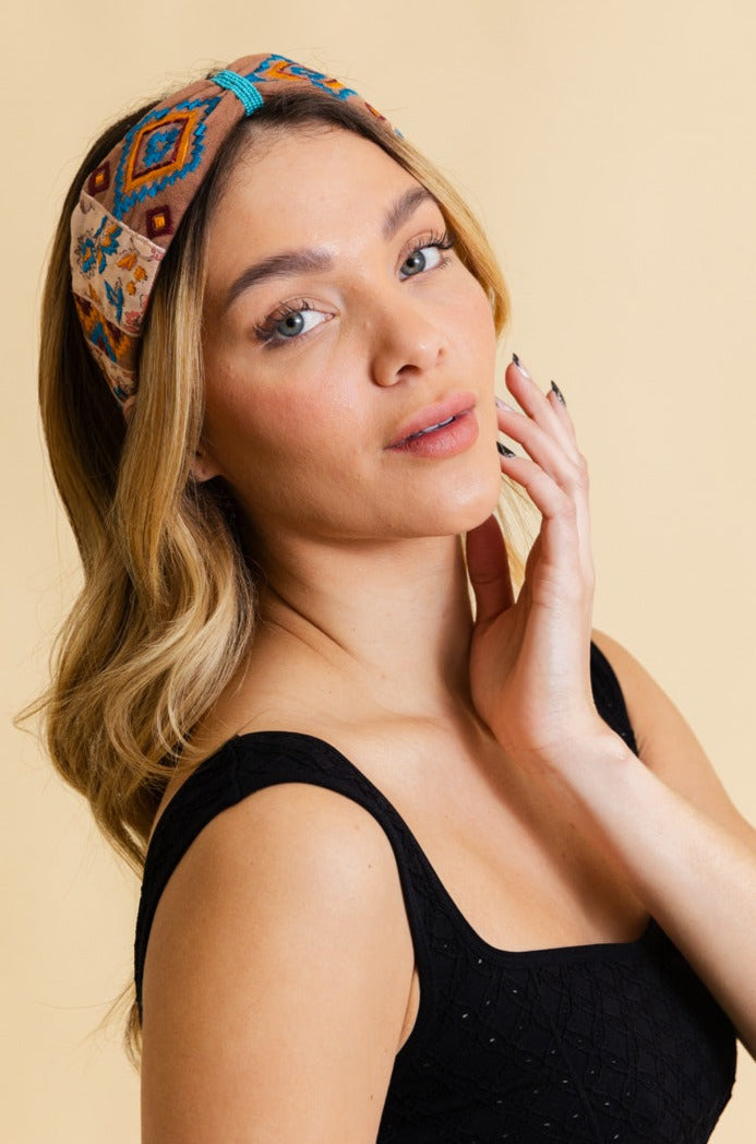 Wild West Charm Beaded Embroidered Headband - NeoKira Unlimited