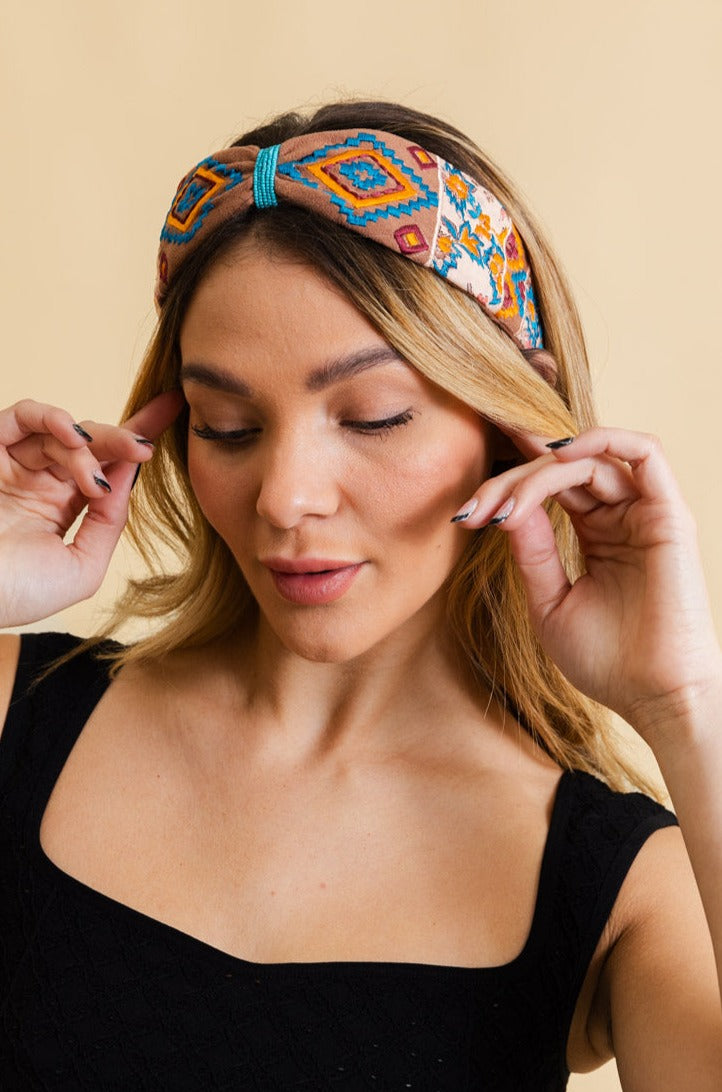 Wild West Charm Beaded Embroidered Headband - NeoKira Unlimited