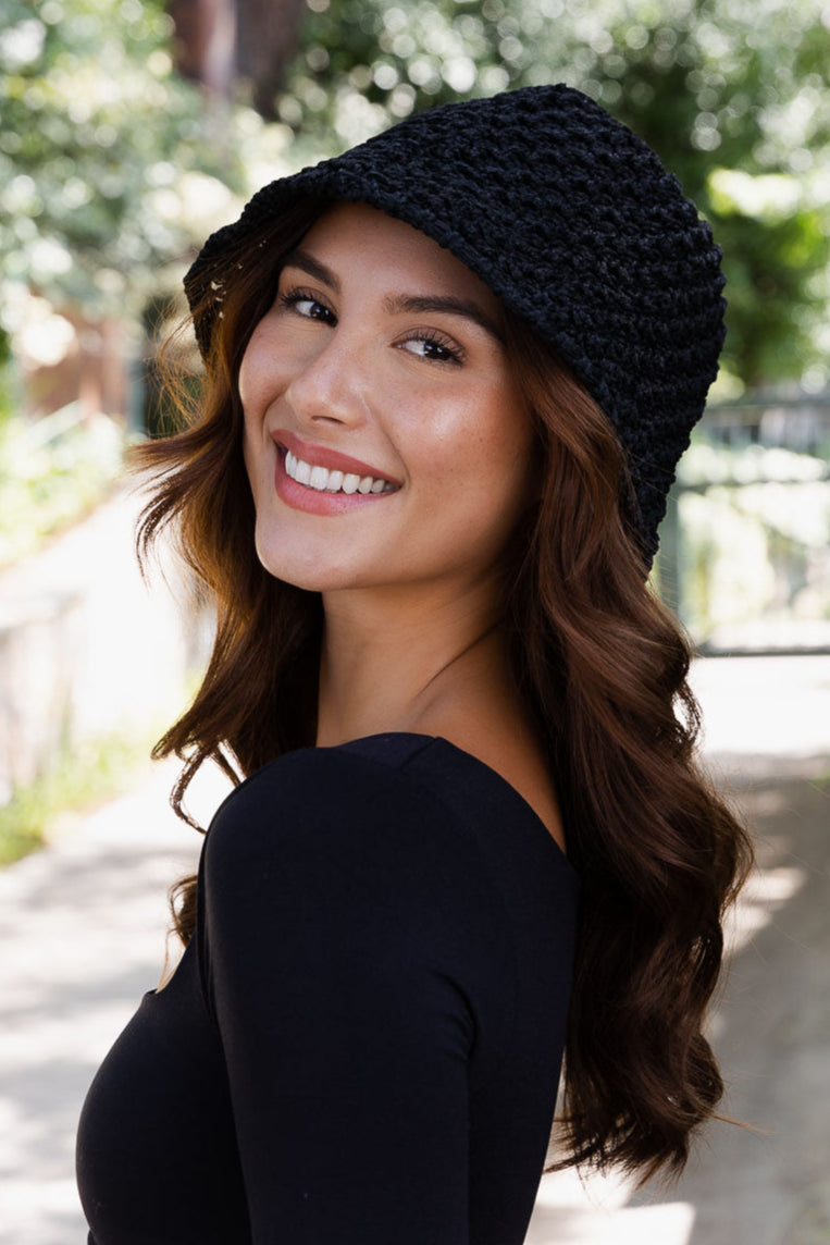 Handwoven Crochet Bucket Hat – Boho Twisted Design - NeoKira Unlimited