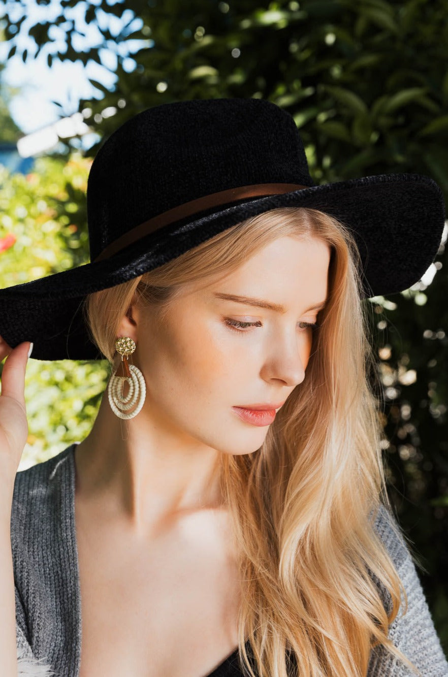 Velvet Peak Corduroy Fedora Hat Hats Leto Collection Black  