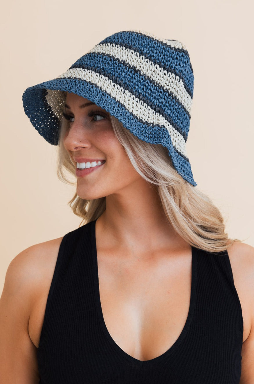 Woven Wonders Striped Sun Weave Hat - NeoKira Unlimited