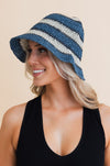 Woven Wonders Striped Sun Weave Hat Hats Leto Collection   