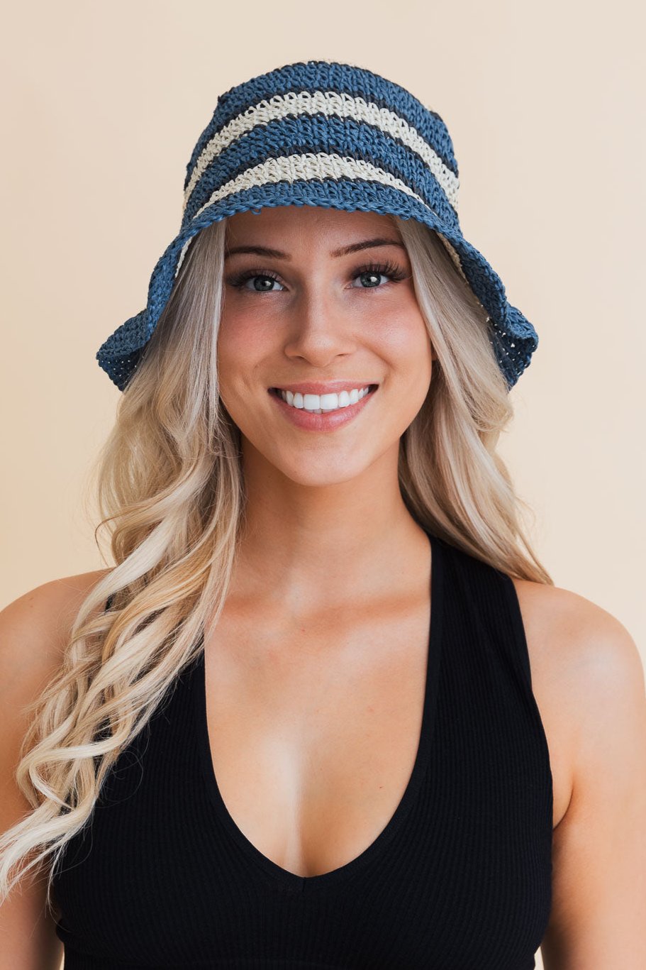 Woven Wonders Striped Sun Weave Hat - NeoKira Unlimited