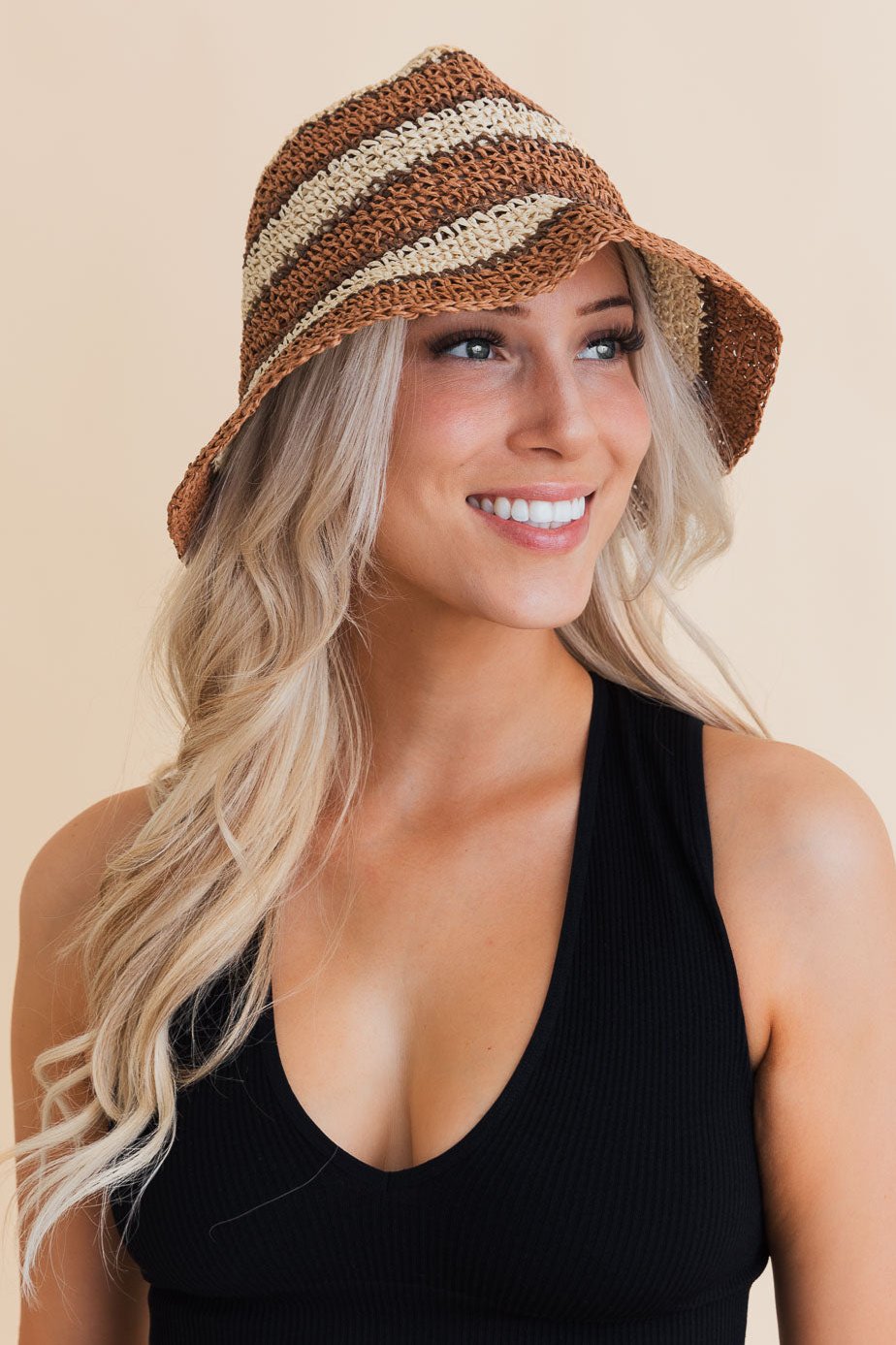 Woven Wonders Striped Sun Weave Hat - NeoKira Unlimited