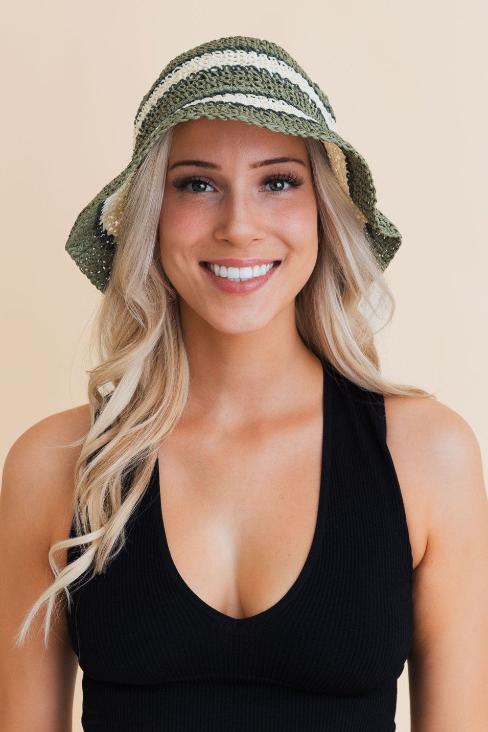 Woven Wonders Striped Sun Weave Hat - NeoKira Unlimited