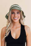 Woven Wonders Striped Sun Weave Hat Hats Leto Collection Olive  